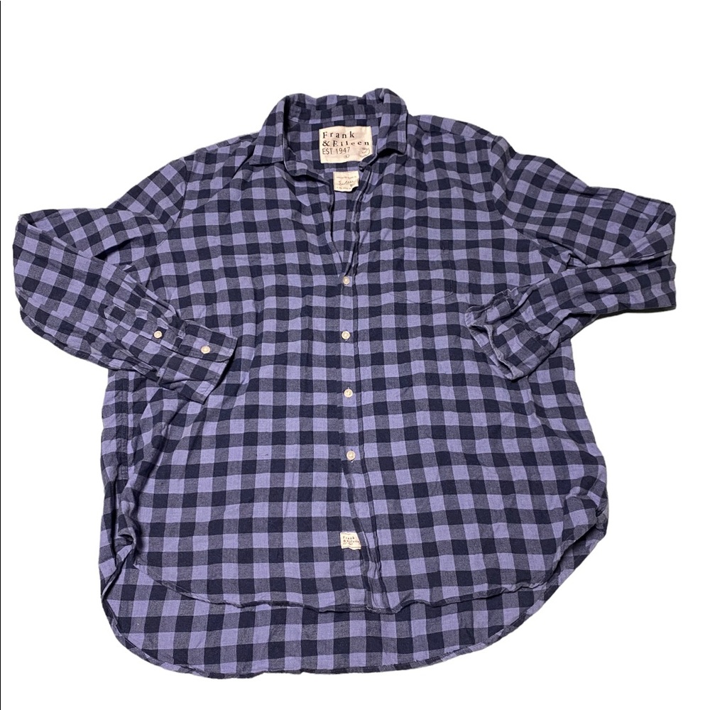 Frank and Eileen The Eileen Shirt Blue Plaid Button Up Size Large L Womens